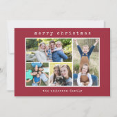 Christmas Modern Typewriter  4 Photo Collage シーズンカード (正面)