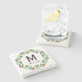 Christmas Monogram  ストーンコースター (横)