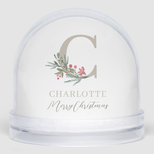 Christmas Monogram Custom Baby Photo Holiday (正面)