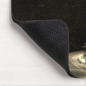 Christmas Monogram Golden Shiny Tree Winter Black マウスパッド (コーナー)