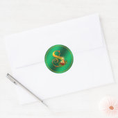 Christmas Monogram Green Faux Foil Sticker ラウンドシール (封筒)