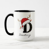 Christmas Monogram Personalized Cup for Friends マグカップ (左)