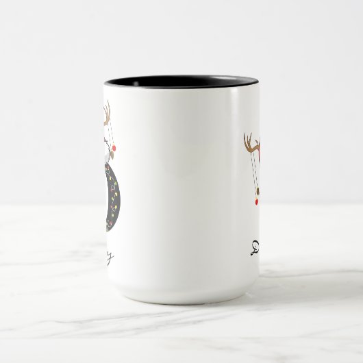 Christmas Monogram Personalized Cup for Friends マグカップ (中央)