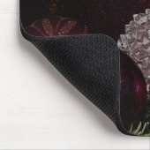 Christmas Monogram Pink Ornament Green Black マウスパッド (コーナー)