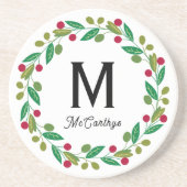 Christmas Monogram sandstone コースター (正面)