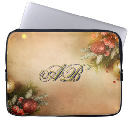 Christmas Monogram Sleeve | Holiday Laptop Case ラップトップスリーブ