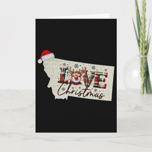Christmas Montana Xmas State Map Montana Christmas カード (正面)