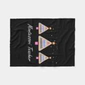 Christmas Montessori Teacher Xmas Tree Teaching Sc フリースブランケット (正面(横))