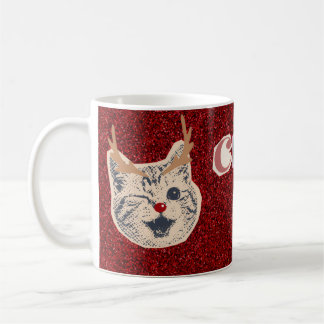 Christmas Mood Cat Mug | Cute Smiling Cat Christma コーヒーマグカップ