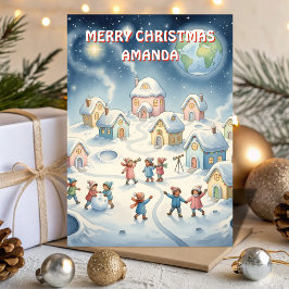 Christmas Moon Village Kids Card シーズンカード