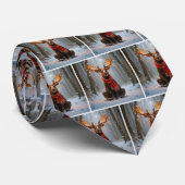 Christmas Moose Wearing Scarf and Lights ネクタイ (ロール)