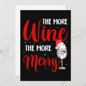 Christmas More Wine More Merry Funny Wine Lover シーズンカード (正面/裏面)