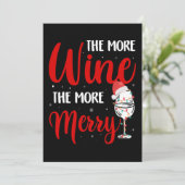 Christmas More Wine More Merry Funny Wine Lover シーズンカード (スタンド正面)