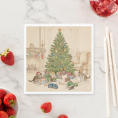 Christmas Morning for the Kittens Napkins スタンダードランチョンナプキン (インサイチュ)