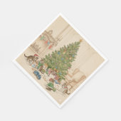 Christmas Morning for the Kittens Napkins スタンダードランチョンナプキン (角)