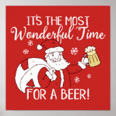 Christmas Most Wonderful Time for a Beer Santa ポスター (正面)