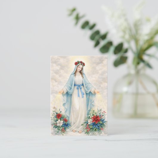 Christmas Mother Mary  Catholic Funeral Memorial  名刺 (スタンド正面)