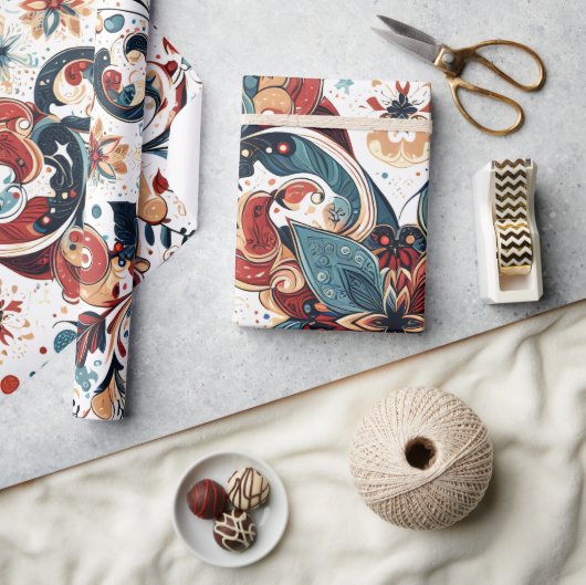 Christmas Motifs ラッピングペーパー (クラフト)