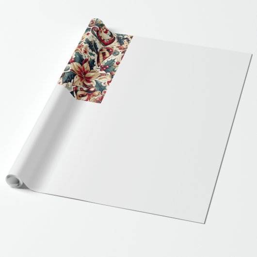 Christmas Motifs Wrapping Paper n3 ラッピングペーパー (アンロールド)