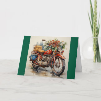 Christmas MotorcycleFolded Holiday Card シーズンカード
