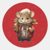 Christmas Mouse ラウンドシール (正面)