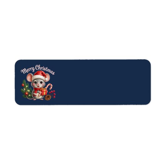 Christmas Mouse Address Labels ラベル (正面)