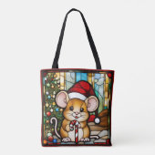 Christmas Mouse Faux Stained Glass トートバッグ (裏面)