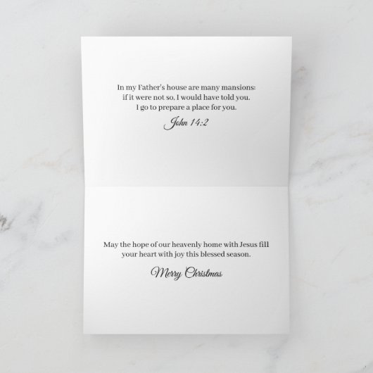 Christmas Mouse & Gingerbread House Christian シーズンカード (内部)