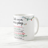 "Christmas Movie Checklist Mug – Cozy Holiday Wrap コーヒーマグカップ (正面右)