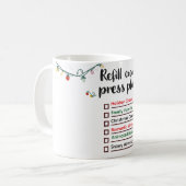"Christmas Movie Checklist Mug – Cozy Holiday Wrap コーヒーマグカップ (正面左)