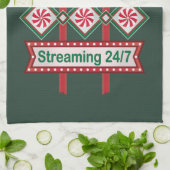 Christmas Movie Marathon Retro Marquee Festive キッチンタオル (折り畳み)