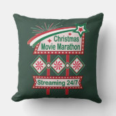 Christmas Movie Marathon Retro Marquee Festive クッション (正面)
