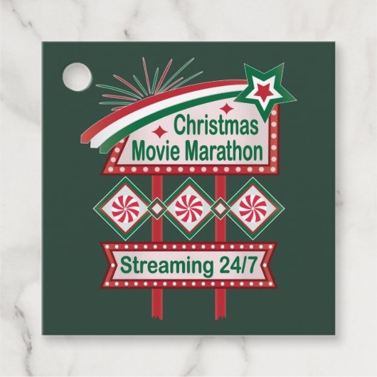 Christmas Movie Marathon Retro Marquee Festive フェイバータグ (正面)