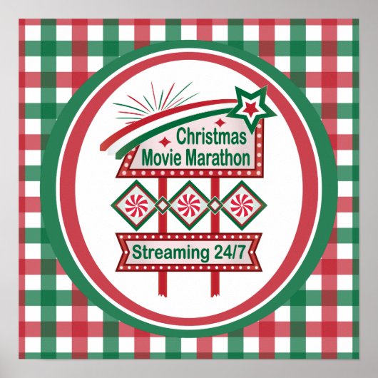 Christmas Movie Marathon Retro Marquee Festive ポスター (正面)