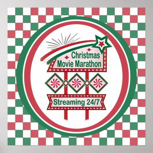 Christmas Movie Marathon Retro Marquee Festive ポスター (正面)