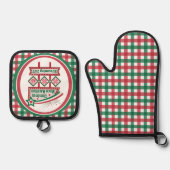 Christmas Movie Marathon Retro Marquee Festive 鍋つかみ&鍋敷きセット (正面)