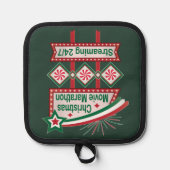 Christmas Movie Marathon Retro Marquee Festive 鍋敷き (正面)