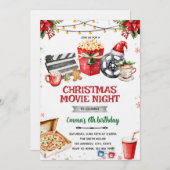 Christmas Movie Night party invitation 招待状 (正面/裏面)