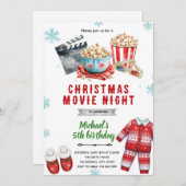 Christmas movie popcorn Invitation 招待状 (正面/裏面)