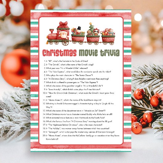Christmas Movie Trivia  Game シーズンカード