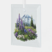 Christmas Mt. Rainier Glass Ornament ガラスオーナメント (正面左)