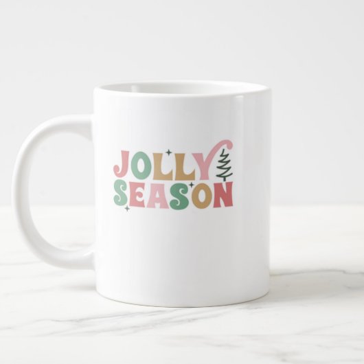 Christmas  Mug – Festive Evergreen Holiday Coc ジャンボコーヒーマグカップ (左)