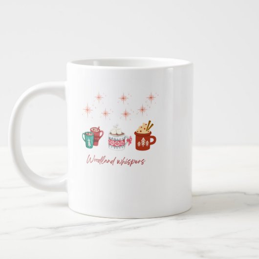 Christmas Mug – Festive Floral Holiday Cocoa & Cof ジャンボコーヒーマグカップ (左)