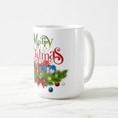 Christmas Mug | Festive Holiday Coffee Cup by Kali コーヒーマグカップ (正面右)