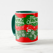Christmas Mug – White Ornaments & Merry Christmas  マグカップ (正面左)