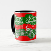 Christmas Mug – White Ornaments & Merry Christmas  マグカップ (正面左)