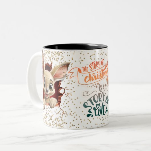Christmas Mugs | Merry Christmas Mug | Christmas ツートーンマグカップ (正面左)