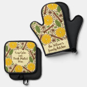 Christmas mulled wine spicy Light Yellow 鍋つかみ&鍋敷きセット (正面/裏面)