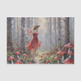 Christmas Mushroom Fairy Decoupage 薄葉紙