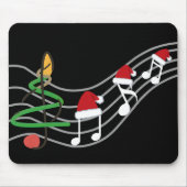 Christmas Music Notes Santa Hat Treble Clef  マウスパッド (正面)